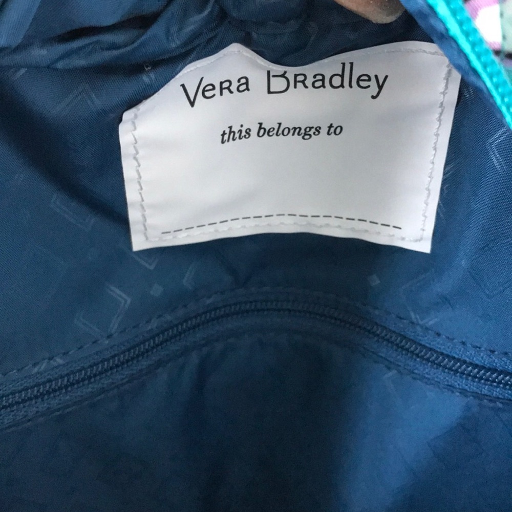 Vera Bradley LARGE Essential BACKPACK NWT PEACOCK GARDEN XL Blue Green Travel - Picture 8 of 8